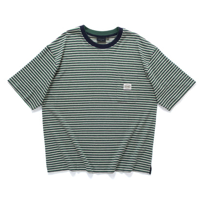 (TP1851) Double Collar Stripes Tee