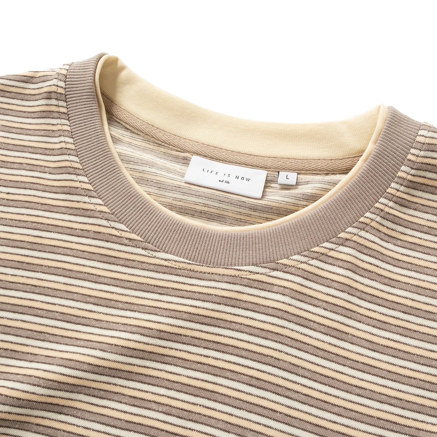 (TP1851) Double Collar Stripes Tee