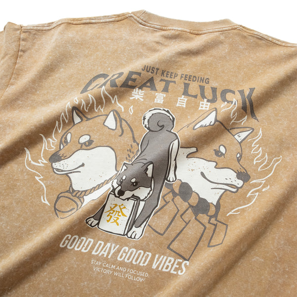 (ZT1897) Great Luck Shiba Graphic Tee