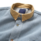 (ST372) Heavy Wash Denim Short Sleeve Shirt