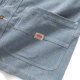 (ST372) Heavy Wash Denim Short Sleeve Shirt