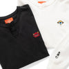 (EX612) Embroidery Henley Neck Long Sleeve Tee