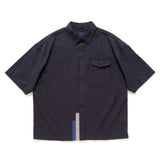 (ST447) Sleeve Patchwork Short Sleeve Shirt