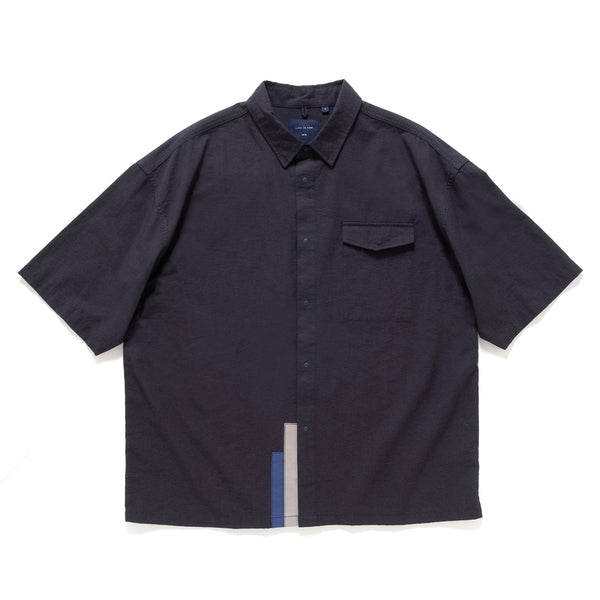 (ST447) Sleeve Patchwork Short Sleeve Shirt