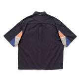 (ST447) Sleeve Patchwork Short Sleeve Shirt