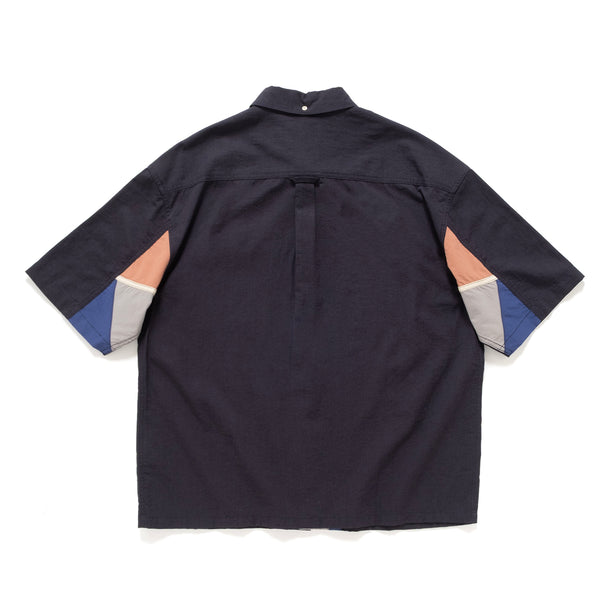 (ST447) Sleeve Patchwork Short Sleeve Shirt