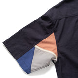 (ST447) Sleeve Patchwork Short Sleeve Shirt