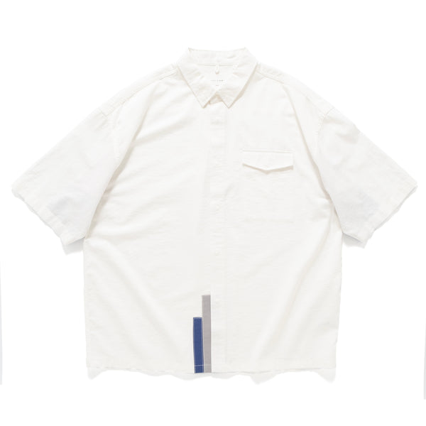 (ST447) Sleeve Patchwork Short Sleeve Shirt