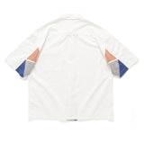 (ST447) Sleeve Patchwork Short Sleeve Shirt