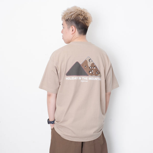 (ZT1400) Mountain Patchwork Embroidery Tee