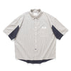 (ST452) Stripe Contrast Short Sleeve Shirt