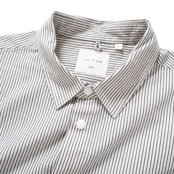 (ST452) Stripe Contrast Short Sleeve Shirt