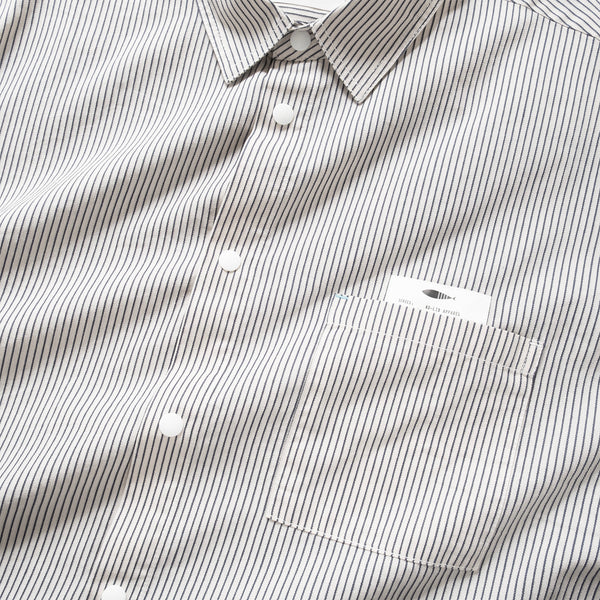 (ST452) Stripe Contrast Short Sleeve Shirt
