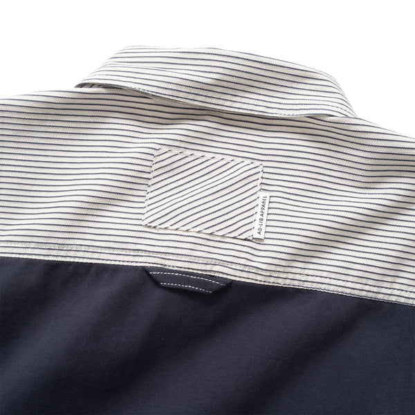(ST452) Stripe Contrast Short Sleeve Shirt