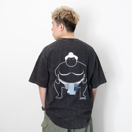 (ZT1420) Ramen Cat Graphic Embroidery Tee