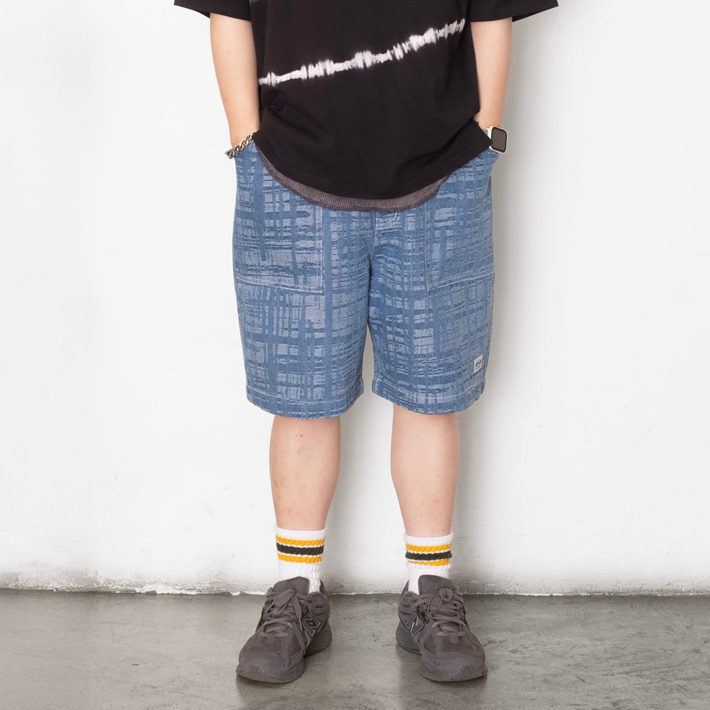 (SP397) Jacquard Denim Shorts