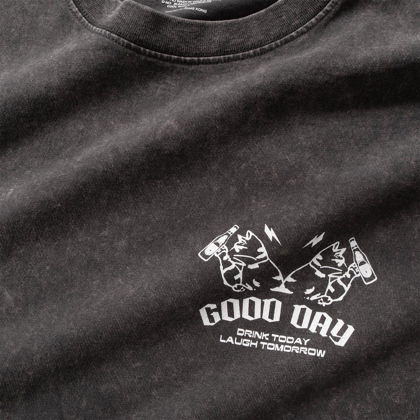 (ZT1653) Wasted Cat Graphic Tee