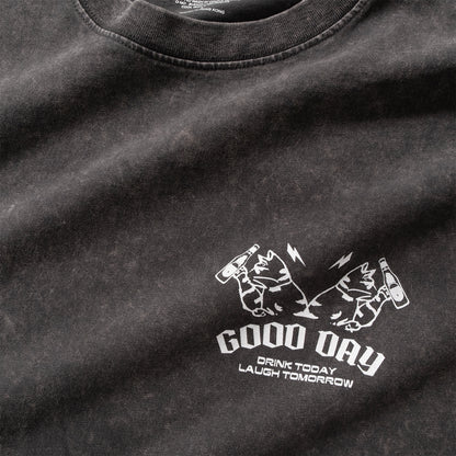(ZT1653) Wasted Cat Graphic Tee