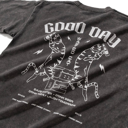 (ZT1653) Wasted Cat Graphic Tee