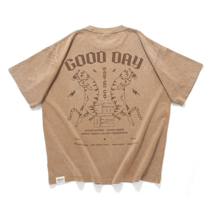 (ZT1653) Wasted Cat Graphic Tee