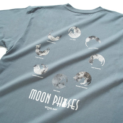 (ZT1654) Cat Moon Phases Graphic Tee