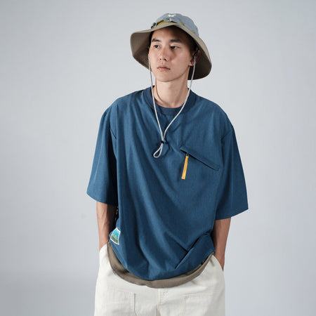 (YT1145) Open Collar Pocket Tee