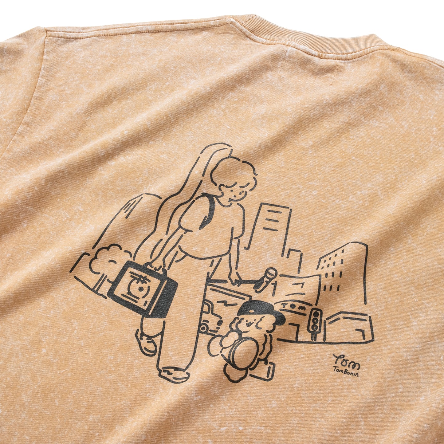 (EX704) Music Buckers Embroidery Washed Tee