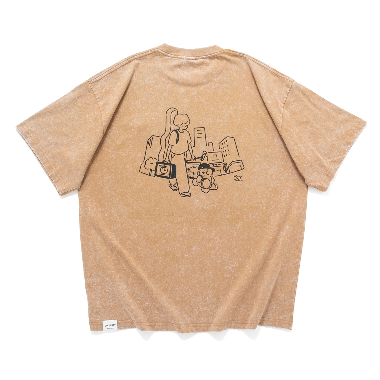(EX704) Music Buckers Embroidery Washed Tee