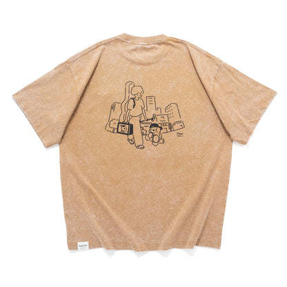 (EX704) Music Buckers Embroidery Washed Tee