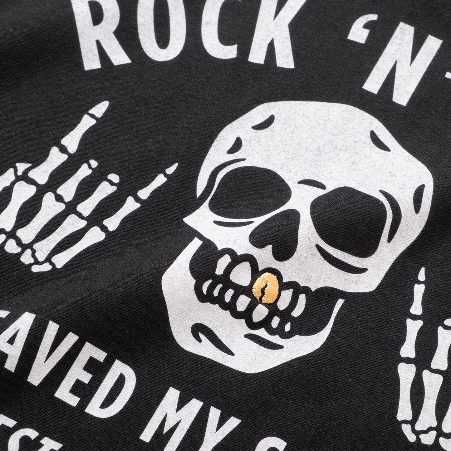 (ZT1908) Gold Teeth Rock 'N' Roll Graphic Tee