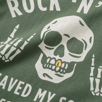(ZT1908) Gold Teeth Rock 'N' Roll Graphic Tee