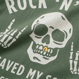 (ZT1908) Gold Teeth Rock 'N' Roll Graphic Tee