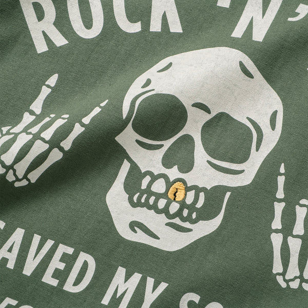 (ZT1908) Gold Teeth Rock 'N' Roll Graphic Tee