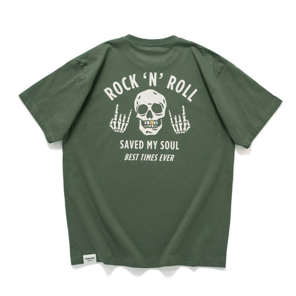 (ZT1908) Gold Teeth Rock 'N' Roll Graphic Tee