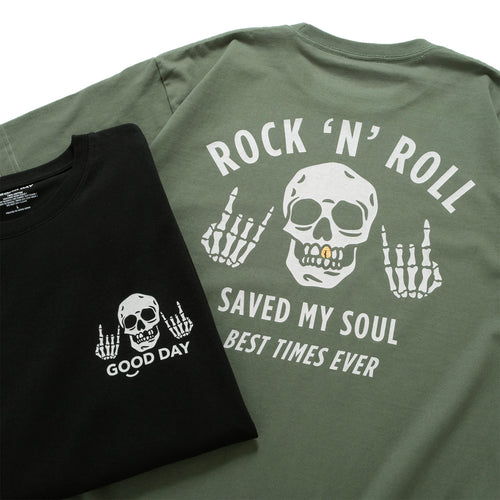 (ZT1908) Gold Teeth Rock 'N' Roll Graphic Tee