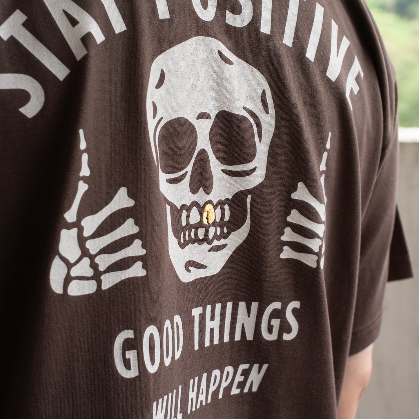 (ZT1907) Gold Teeth Stay Positive Graphic Tee