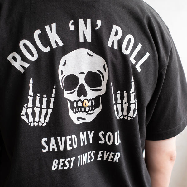 (ZT1908) Gold Teeth Rock 'N' Roll Graphic Tee