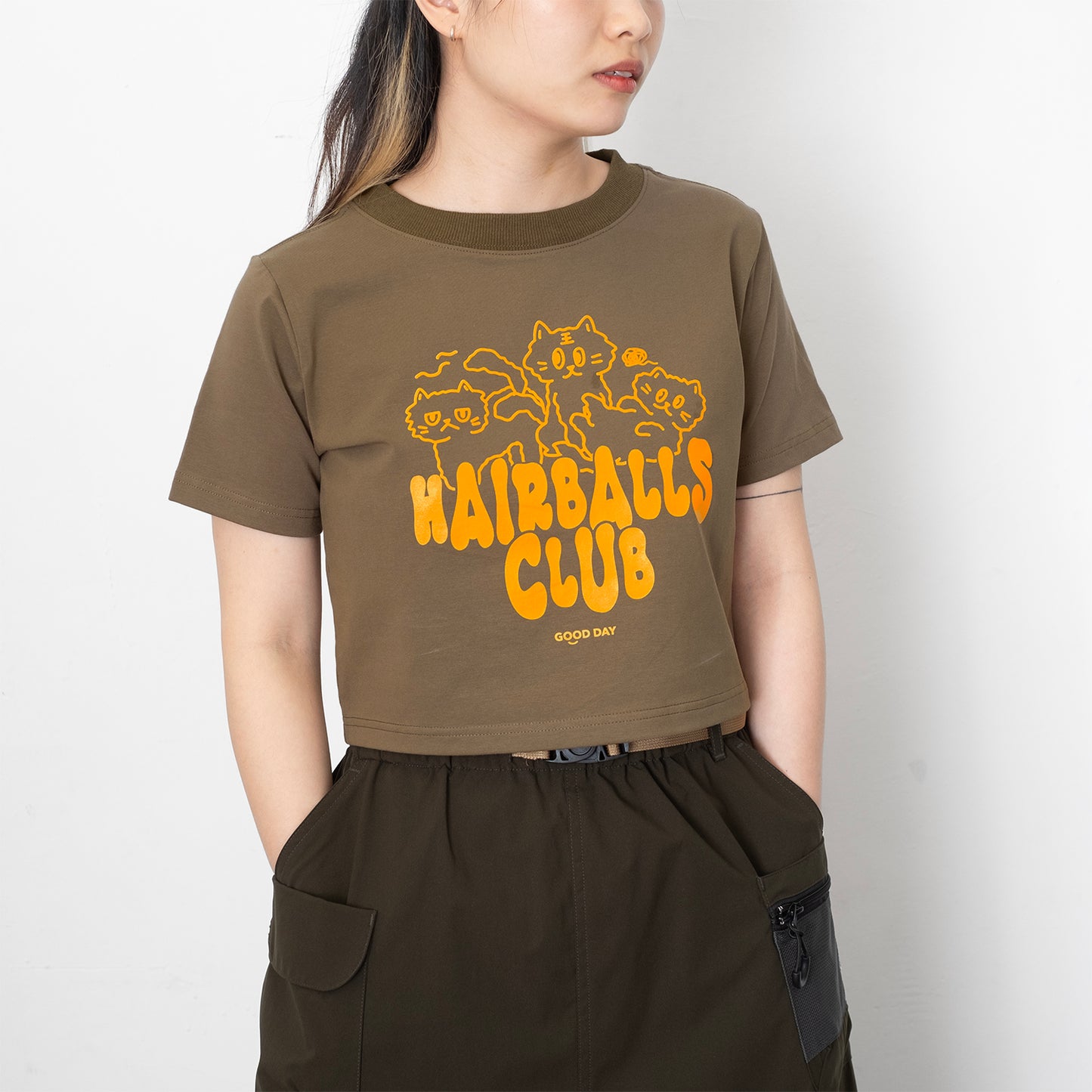 (ZT1409) Hairballs Club 圖案女裝短Tee