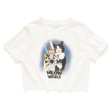 (ZT1408) MEOW WARS Graphic Cropped Tee