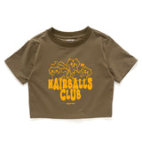 (ZT1409) Hairballs Club Graphic Cropped Tee
