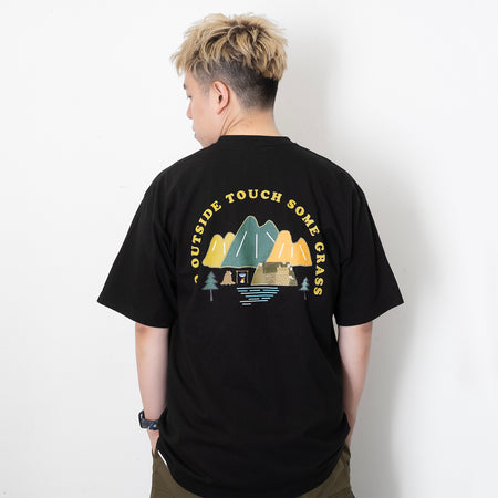(ZT1400) Mountain Patchwork Embroidery Tee