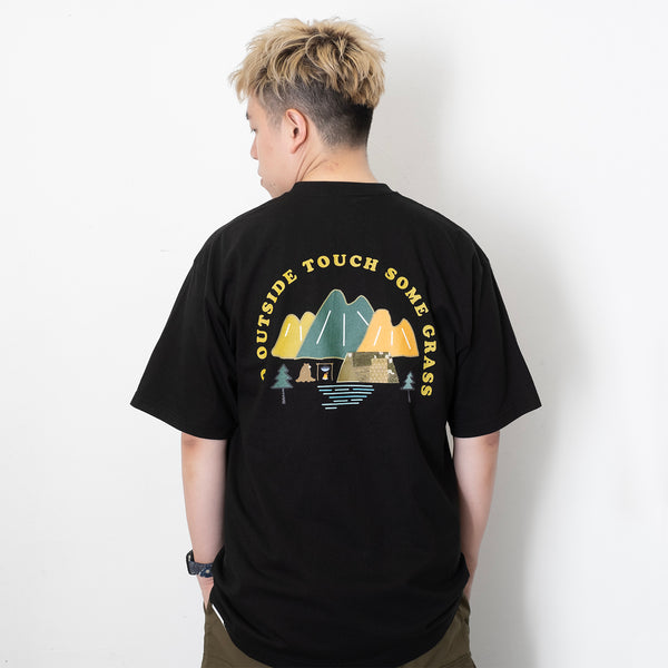 (ZT1411) Camp Fire Embroidery Graphic Tee