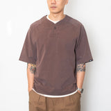 (TP1600) Washed Baseball Collar Tee