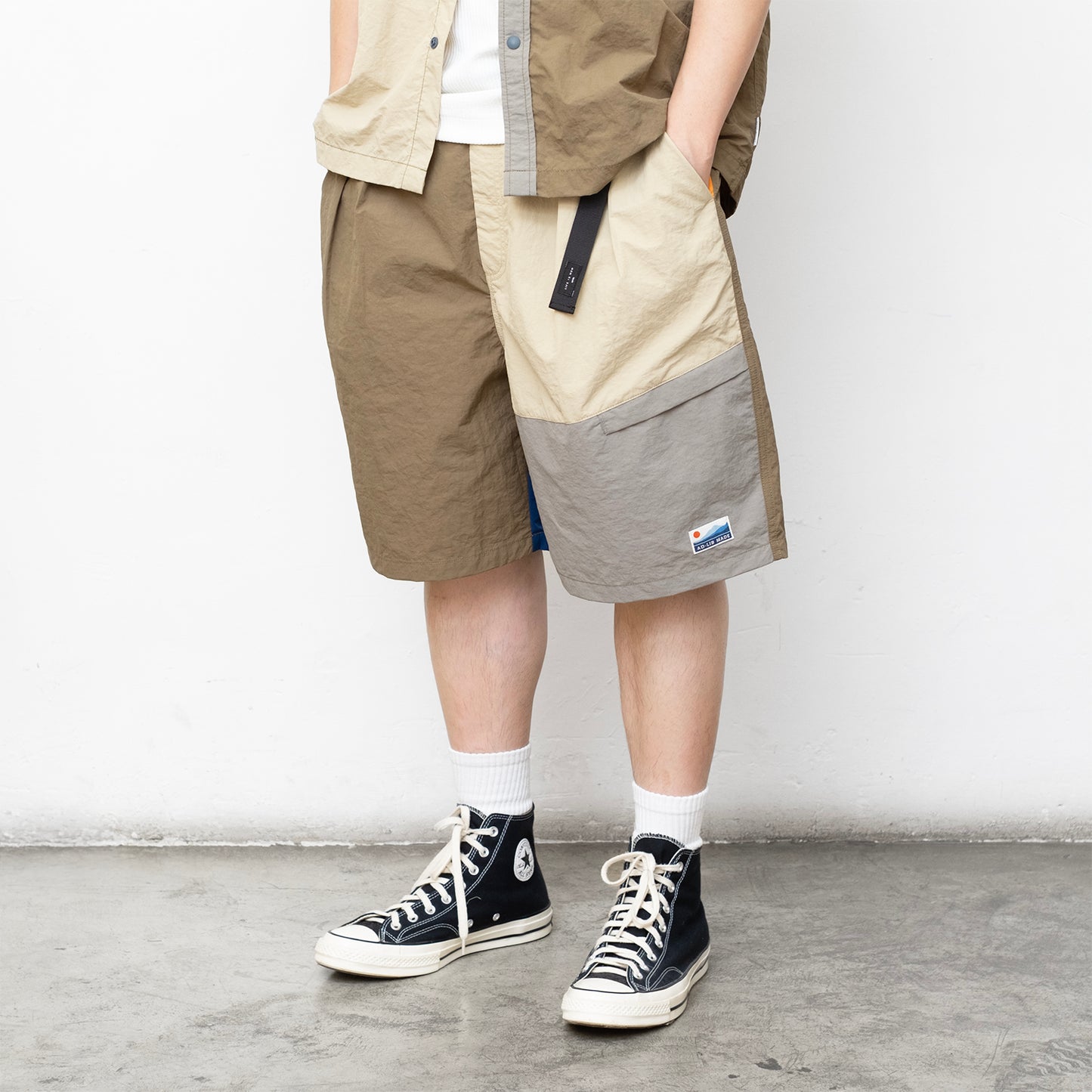 (SP444) Cool Touch Colorblock Shorts