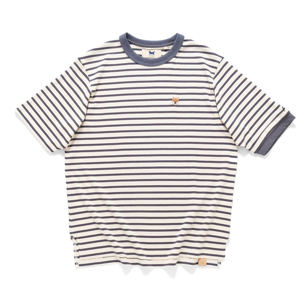 (TP1586) Stripe Layered Sleeve Tee