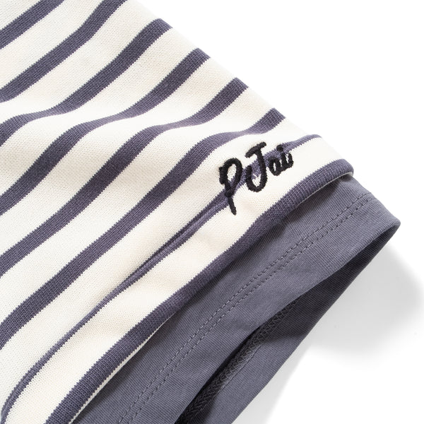 (TP1586) Stripe Layered Sleeve Tee