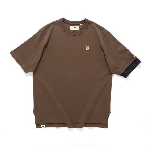 (TP1612) Layered Sleeve Embroidery Tee