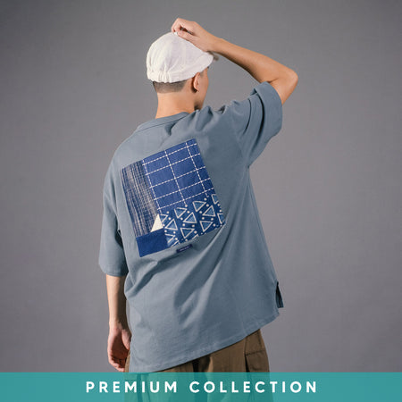 (EX271) Patchwork Photo Print Oversize Tee