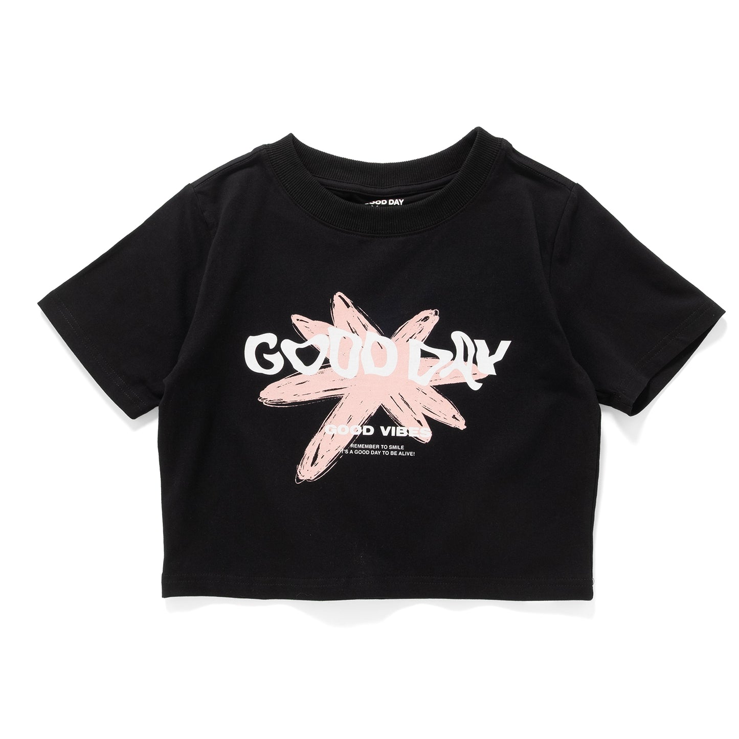 (ZT1677) Flower Graphic Cropped Tee
