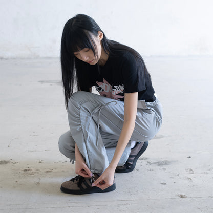 (PT405) Tech Drawstrings Parachute Pants